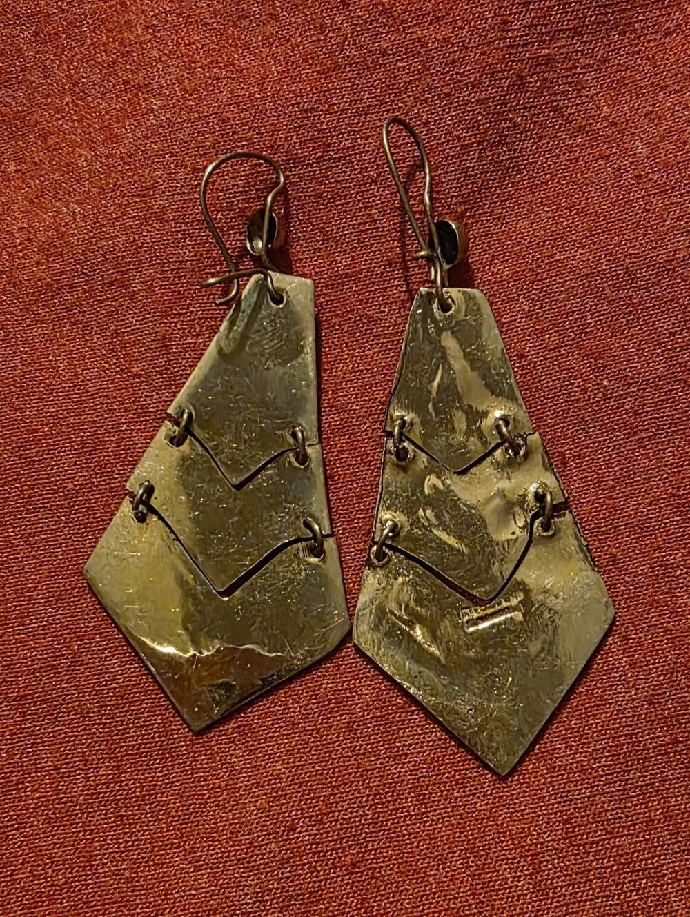 (E) Vintage 1960s Earrings Handcrafted In Mexico